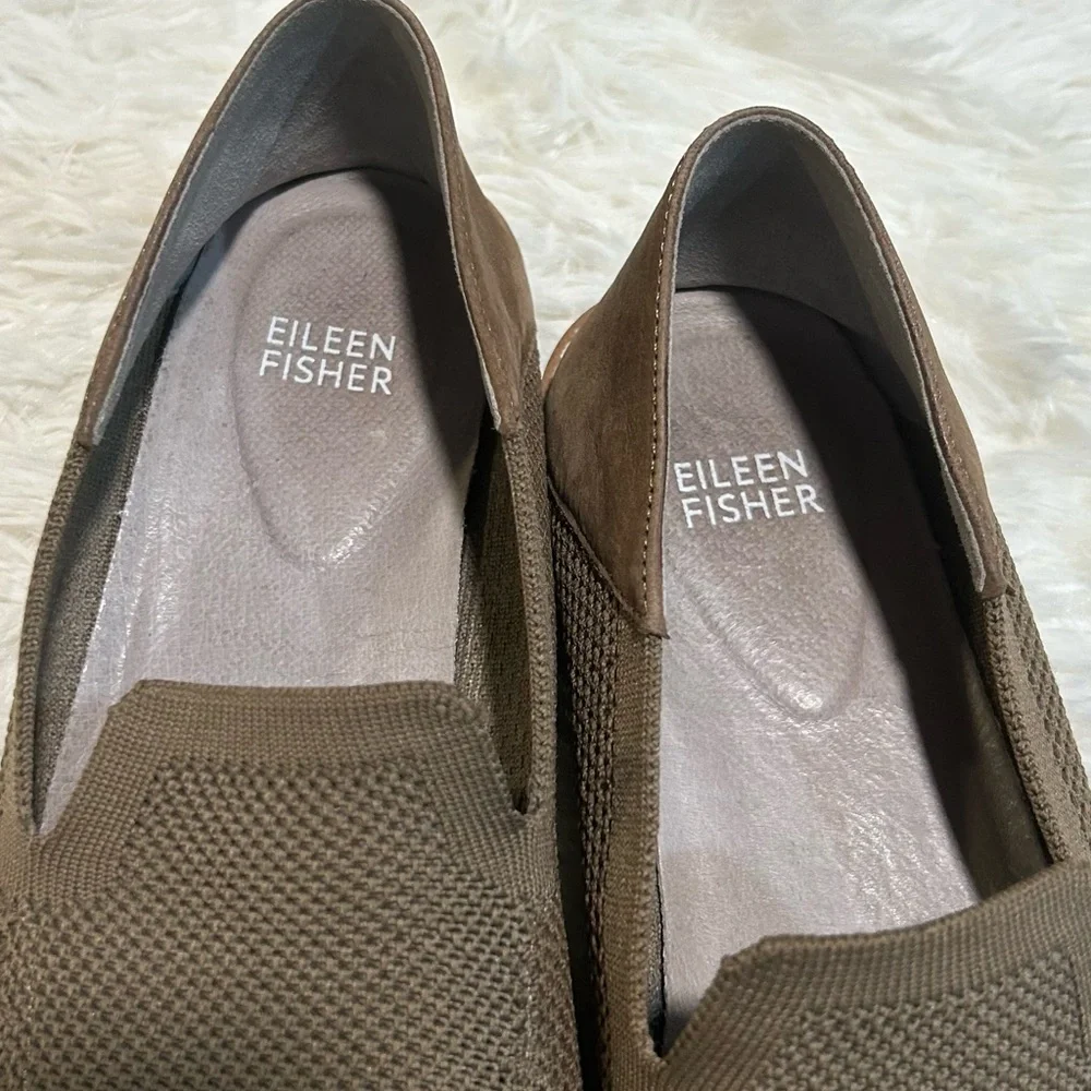 Loafers Eileen Fisher Lindy poly knit Loafer olive Women's size 8 - Picture 3 of 9